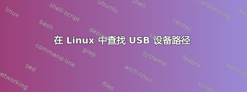 在 Linux 中查找 USB 设备路径