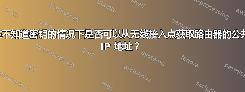 在不知道密钥的情况下是否可以从无线接入点获取路由器的公共 IP 地址？