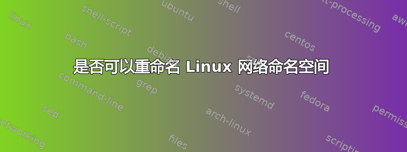 是否可以重命名 Linux 网络命名空间