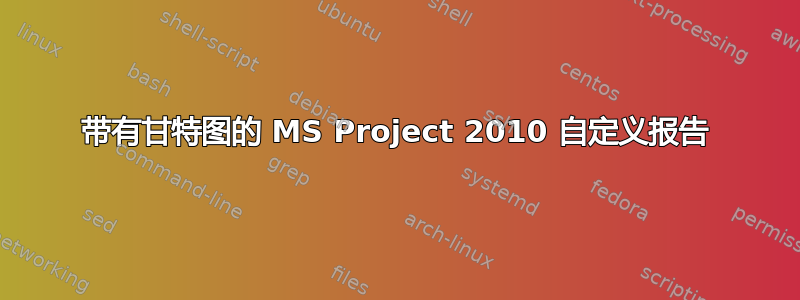 带有甘特图的 MS Project 2010 自定义报告