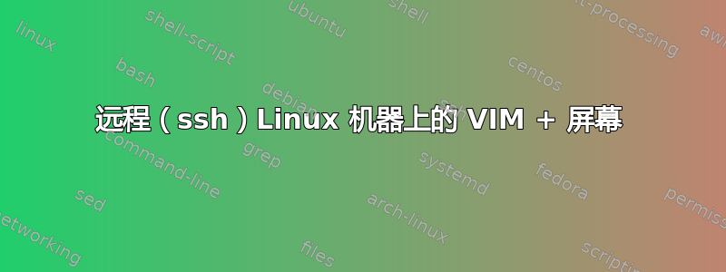 远程（ssh）Linux 机器上的 VIM + 屏幕