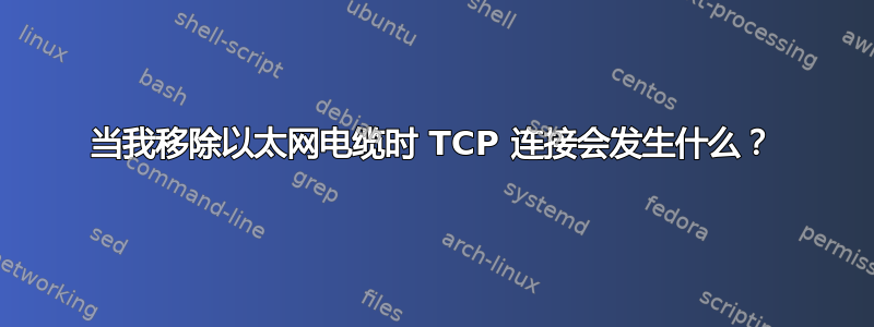 当我移除以太网电缆时 TCP 连接会发生什么？