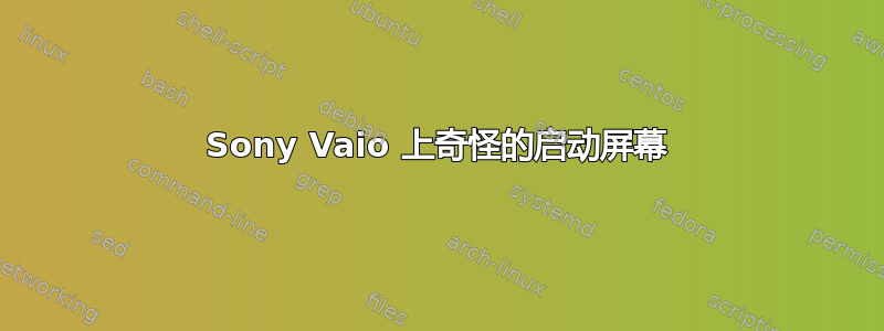 Sony Vaio 上奇怪的启动屏幕