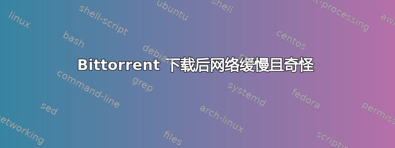 Bittorrent 下载后网络缓慢且奇怪