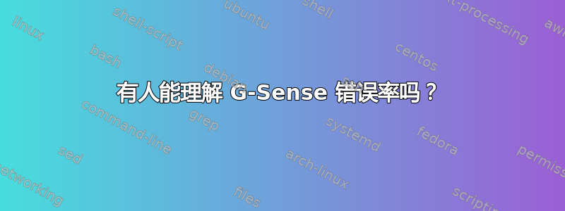 有人能理解 G-Sense 错误率吗？