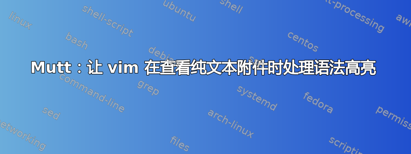 Mutt：让 vim 在查看纯文本附件时处理语法高亮