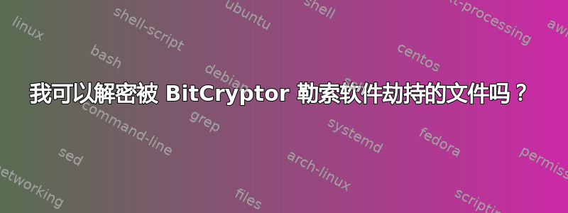 我可以解密被 BitCryptor 勒索软件劫持的文件吗？