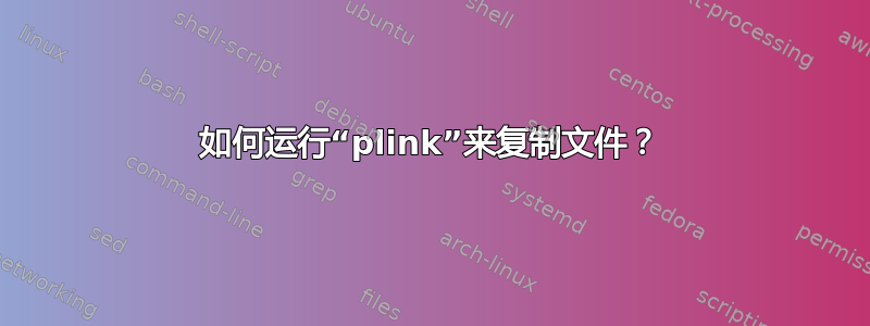 如何运行“plink”来复制文件？