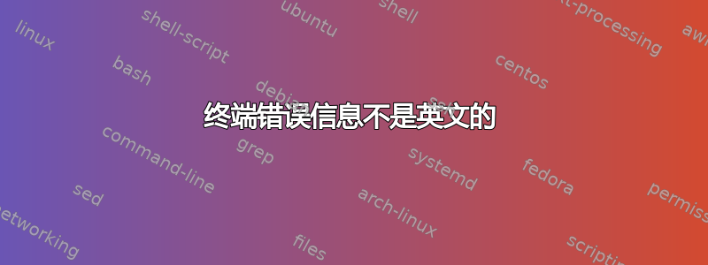 终端错误信息不是英文的