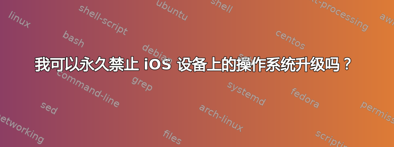 我可以永久禁止 iOS 设备上的操作系统升级吗？