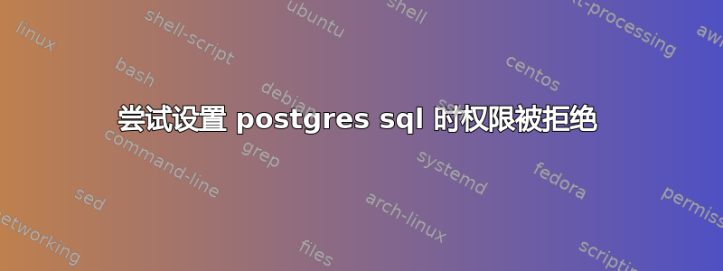 尝试设置 postgres sql 时权限被拒绝