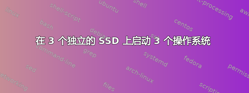 在 3 个独立的 SSD 上启动 3 个操作系统