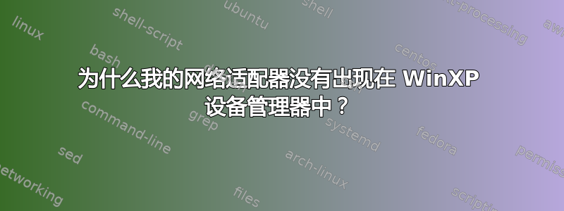 为什么我的网络适配器没有出现在 WinXP 设备管理器中？