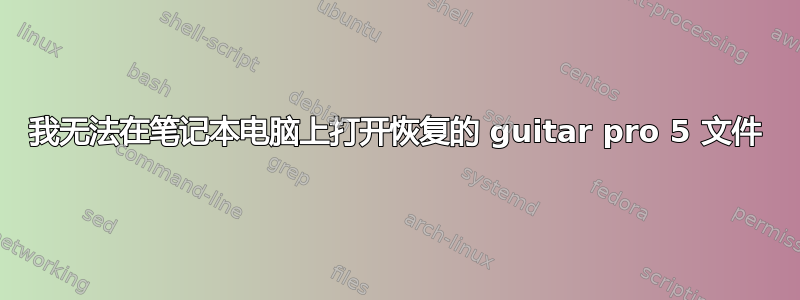 我无法在笔记本电脑上打开恢复的 guitar pro 5 文件