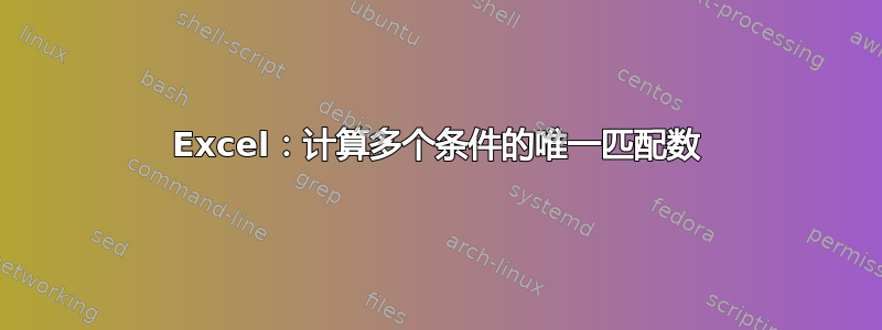 Excel：计算多个条件的唯一匹配数