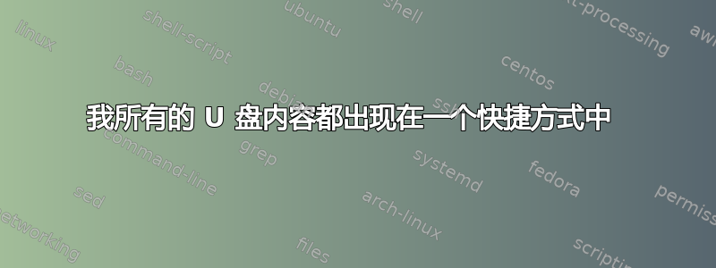 我所有的 U 盘内容都出现在一个快捷方式中 