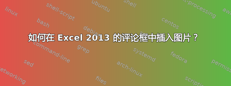 如何在 Excel 2013 的评论框中插入图片？