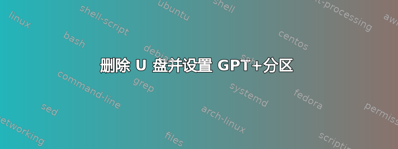 删除 U 盘并设置 GPT+分区