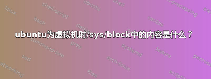 ubuntu为虚拟机时/sys/block中的内容是什么？