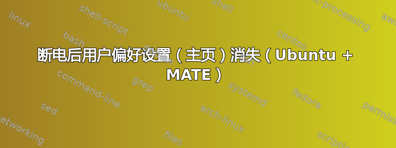 断电后用户偏好设置（主页）消失（Ubuntu + MATE）