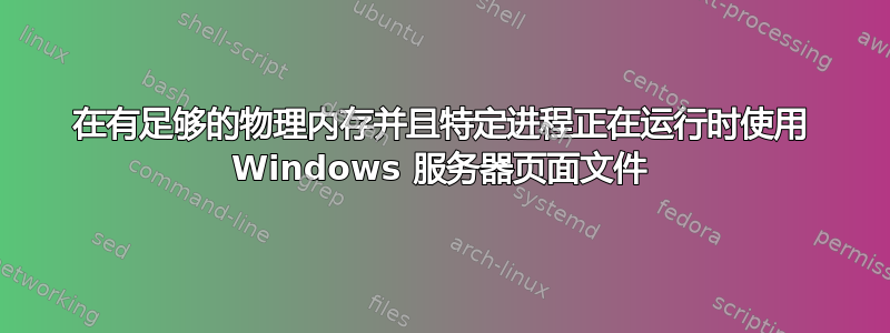 在有足够的物理内存并且特定进程正在运行时使用 Windows 服务器页面文件