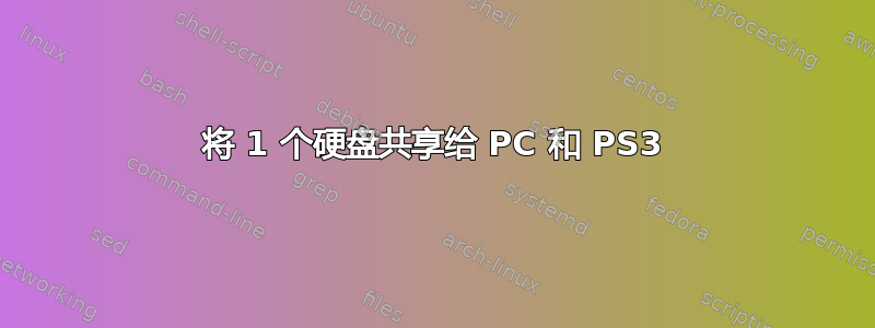 将 1 个硬盘共享给 PC 和 PS3