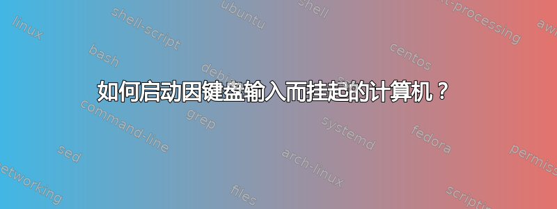 如何启动因键盘输入而挂起的计算机？