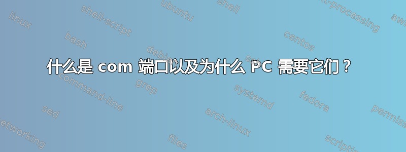 什么是 com 端口以及为什么 PC 需要它们？