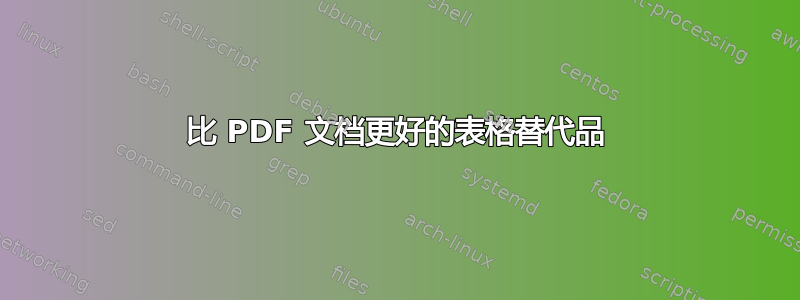 比 PDF 文档更好的表格替代品