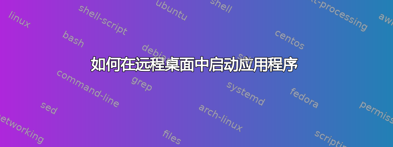 如何在远程桌面中启动应用程序