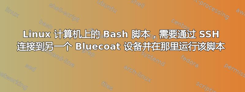 Linux 计算机上的 Bash 脚本，需要通过 SSH 连接到另一个 Bluecoat 设备并在那里运行该脚本