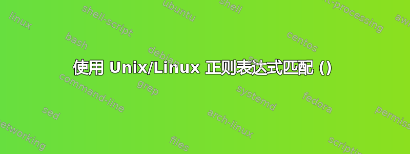 使用 Unix/Linux 正则表达式匹配 ()