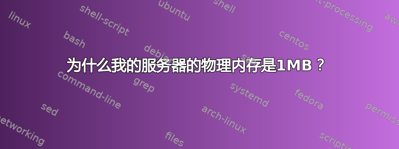 为什么我的服务器的物理内存是1MB？