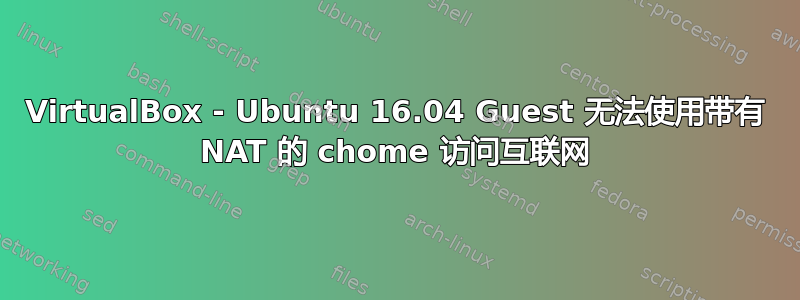 VirtualBox - Ubuntu 16.04 Guest 无法使用带有 NAT 的 chome 访问互联网