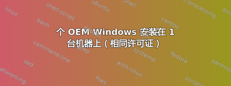 2 个 OEM Windows 安装在 1 台机器上（相同许可证）