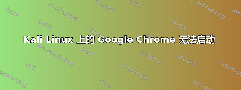 Kali Linux 上的 Google Chrome 无法启动