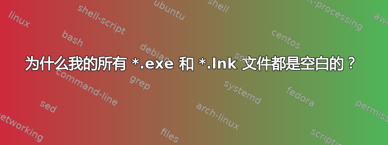 为什么我的所有 *.exe 和 *.lnk 文件都是空白的？