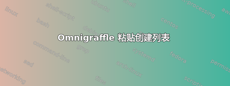 Omnigraffle 粘贴创建列表