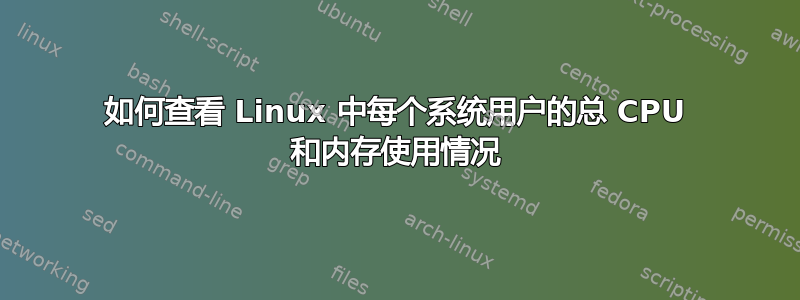 如何查看 Linux 中每个系统用户的总 CPU 和内存使用情况