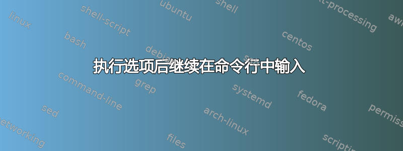 执行选项后继续在命令行中输入