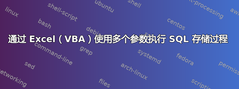 通过 Excel（VBA）使用多个参数执行 SQL 存储过程