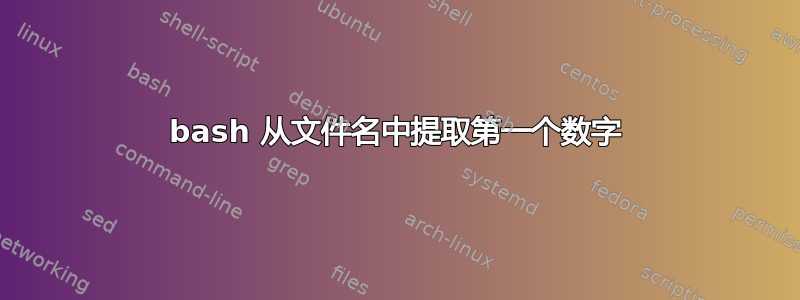 bash 从文件名中提取第一个数字