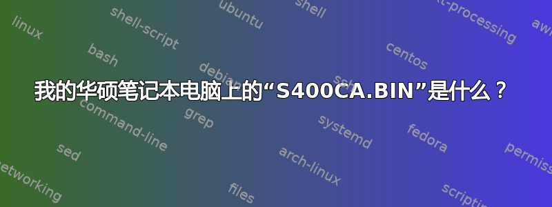 我的华硕笔记本电脑上的“S400CA.BIN”是什么？