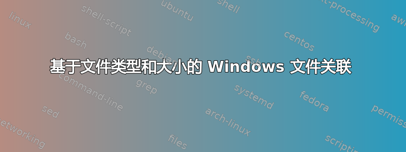 基于文件类型和大小的 Windows 文件关联