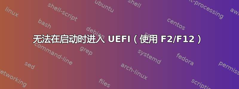 无法在启动时进入 UEFI（使用 F2/F12）