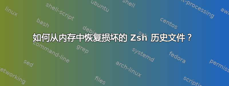 如何从内存中恢复损坏的 Zsh 历史文件？