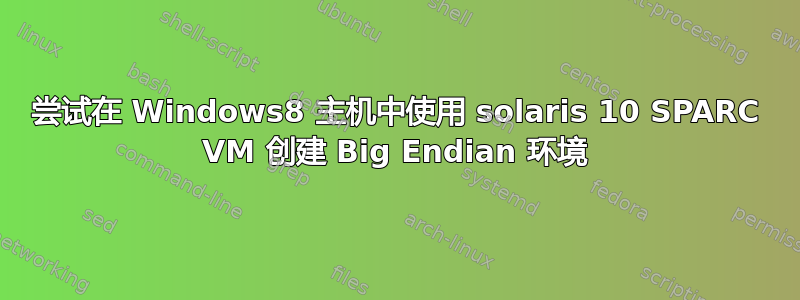 尝试在 Windows8 主机中使用 solaris 10 SPARC VM 创建 Big Endian 环境