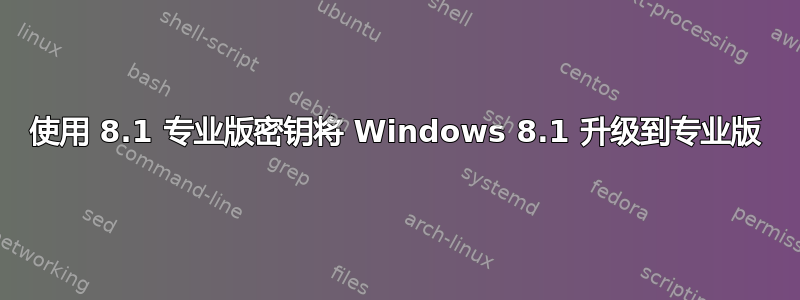 使用 8.1 专业版密钥将 Windows 8.1 升级到专业版