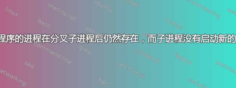 为什么有些程序的进程在分叉子进程后仍然存在，而子进程没有启动新的进程会话？