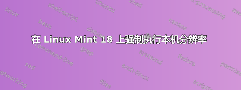 在 Linux Mint 18 上强制执行本机分辨率